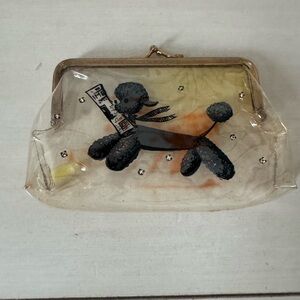 Vintage Poodle Print Clutch